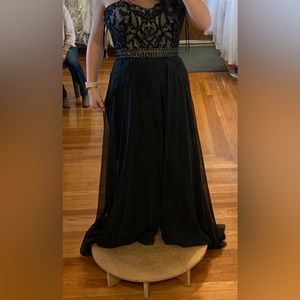Black Strapless Prom Dress